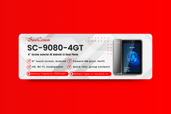 SC-9080-4GT — 8" Android 12 Desk Phone