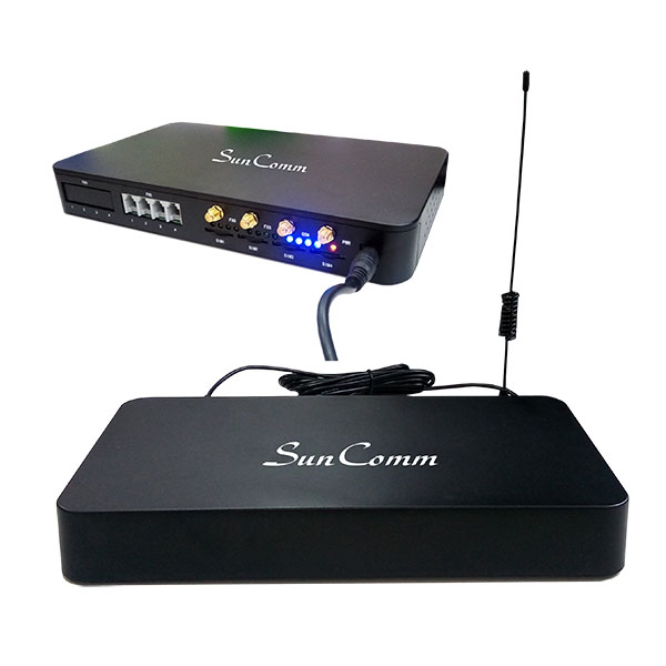 SunComm SCG-4Q-3G 3G WCDMA Terminal sem fio fixo (FWT) com 4SIM, 2 x RJ-11 para 3G - conexão de rede analógica, sistema de alarme, CE