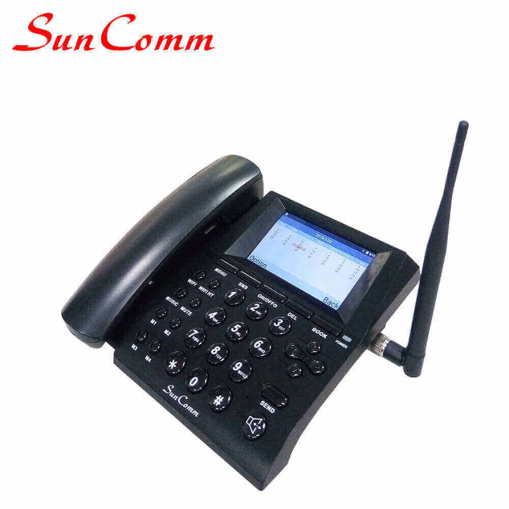 SunComm SC-9049-4GP Teléfono inalámbrico fijo Android 4G con 1SIM, LCD a color, punto de acceso WiFi AP, AMR-WB, VoLTE